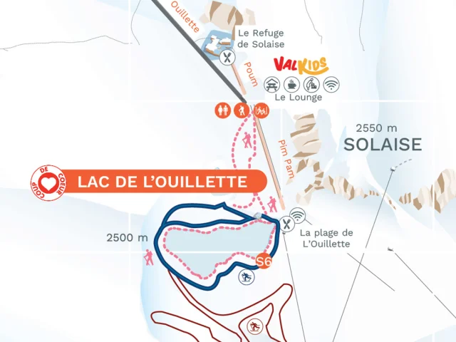 Winter hiking and cross-country skiing in the Solaise area and Lac De Louillette in Val Disere