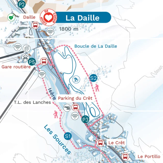 Winter Hiking or Cross-Country Skiing De La Daille Area in Val Disere